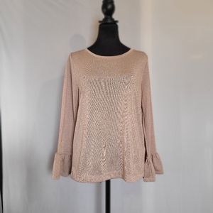 J Crew Sparkle Bell Sleeve Crew Neck